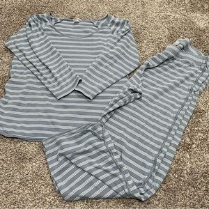 Striped Women's Pajama Set - Blue/Gray